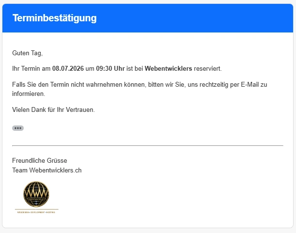Terminbestätigung Kunde
